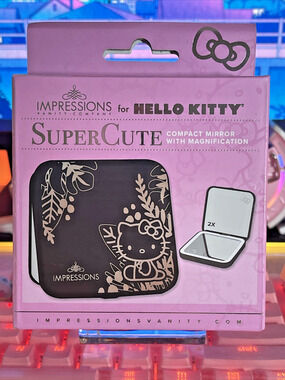Impressions Vanity Hello Kitty Compact Mirror Black Touch Sensor Dimmer Sanrio